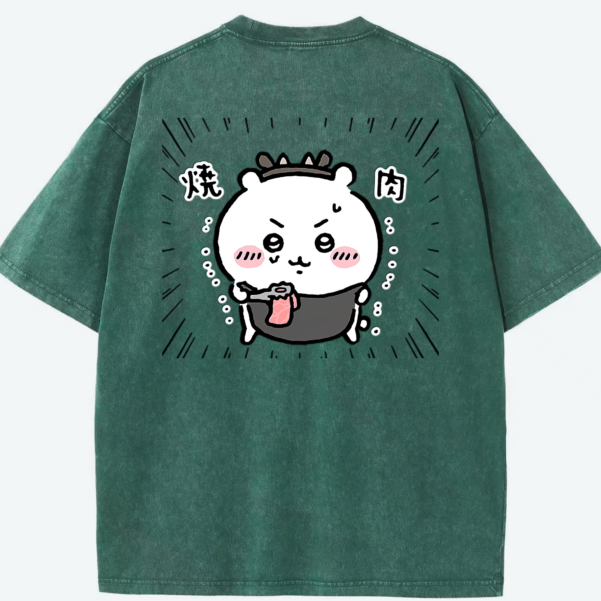 （画像用） ちいかわ ちいかわ Chii-kawa chiikawa 綿100% ヴィンテージ風 半袖Tシャツ（背面プリント）
